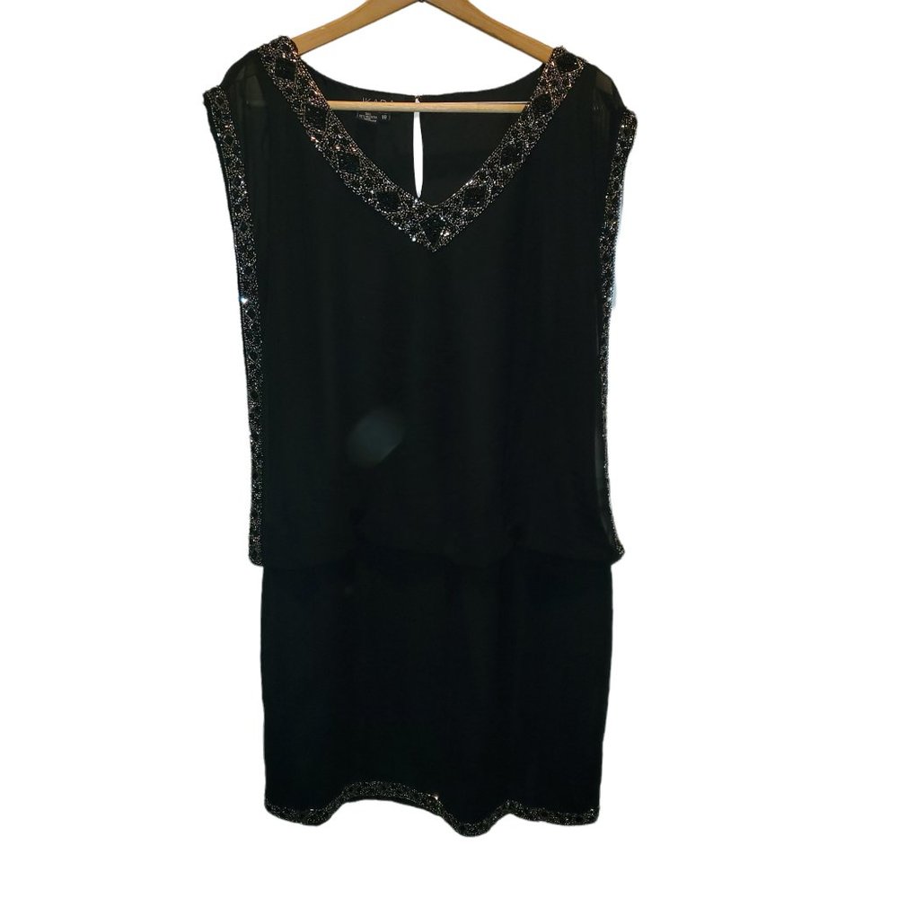 J Kara Women's Bead-Trim Cocktail Dress